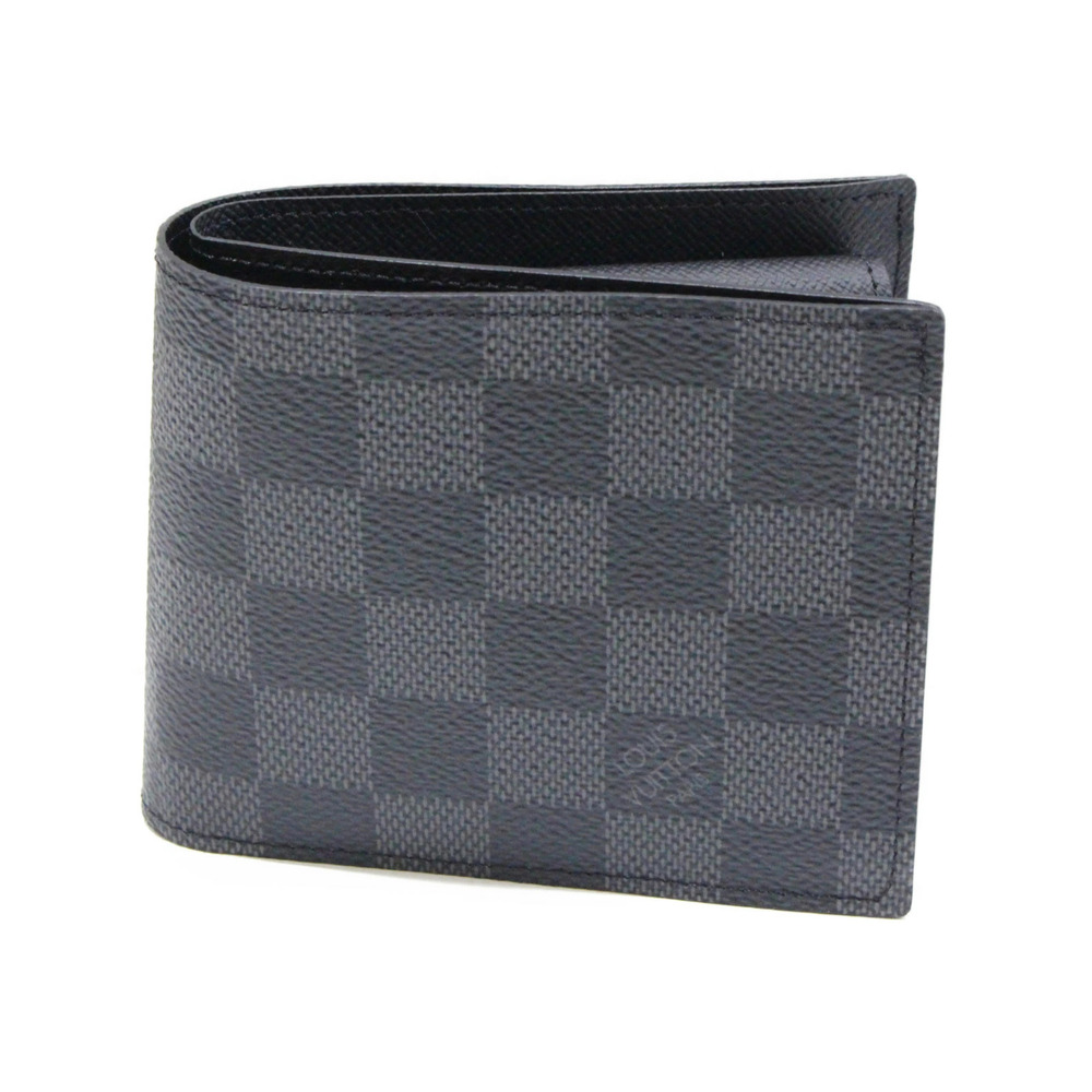 LOUIS VUITTON Bi fold WalletPortefeuille Marco NM Graphite Black Leather